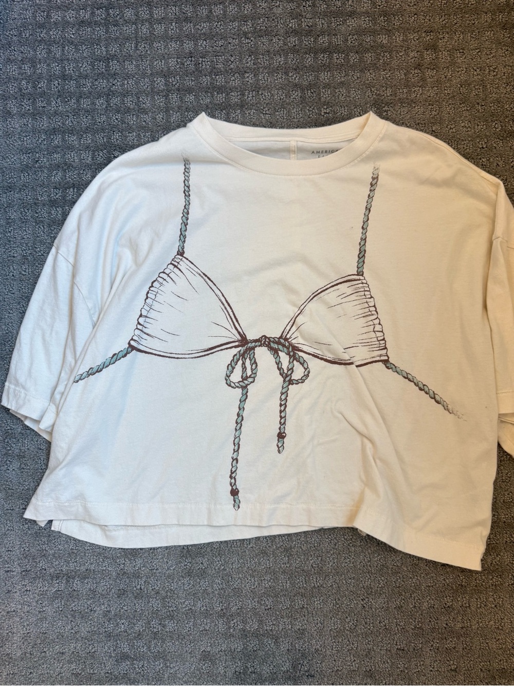 AMIRI White Graphic Cropped Bikini Tee - Women's Top